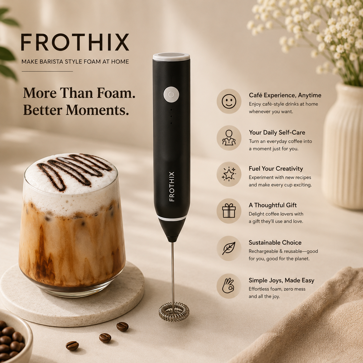 Frothix™ Rechargeable Frother