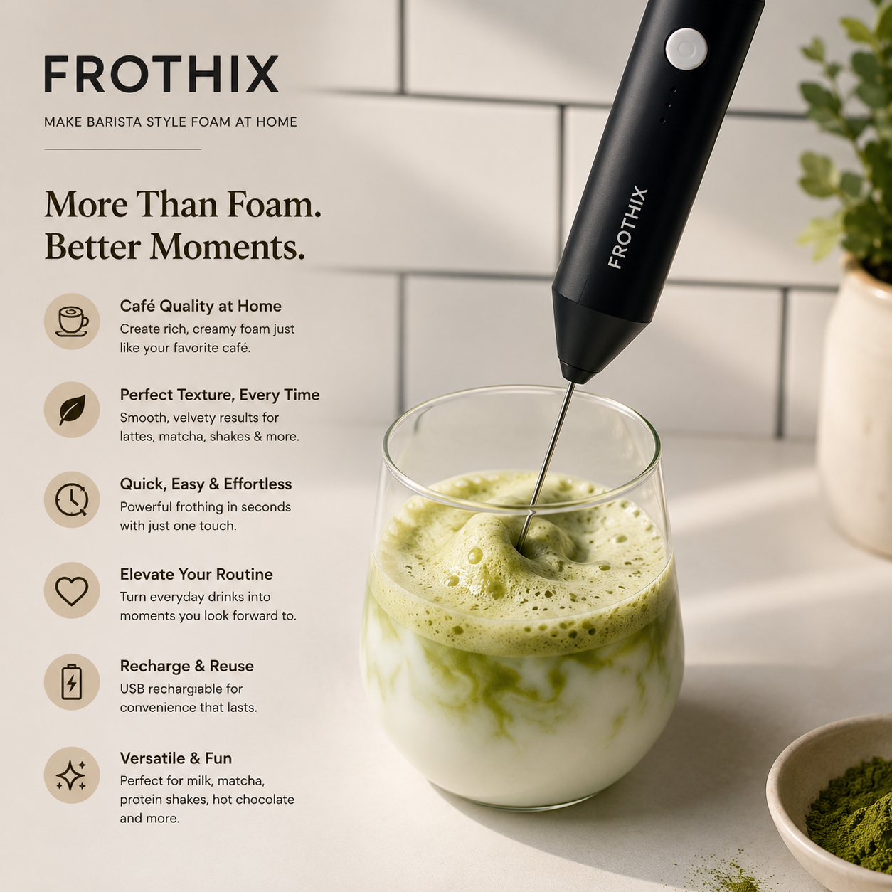 Frothix™ Rechargeable Frother