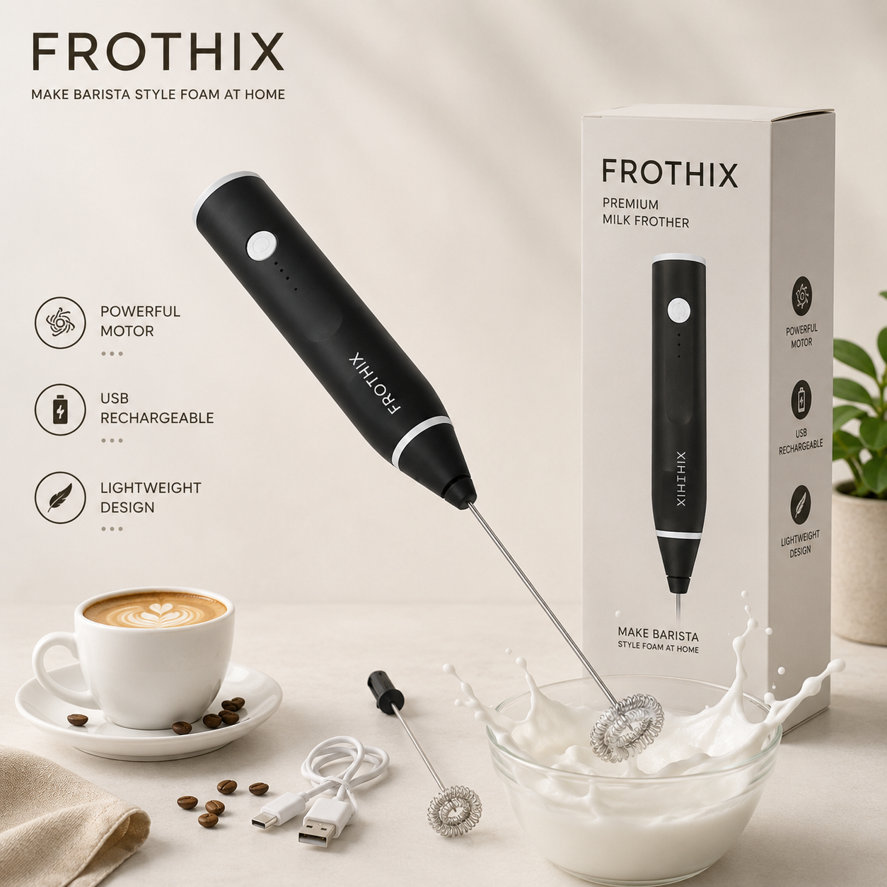 Frothix™ Rechargeable Frother