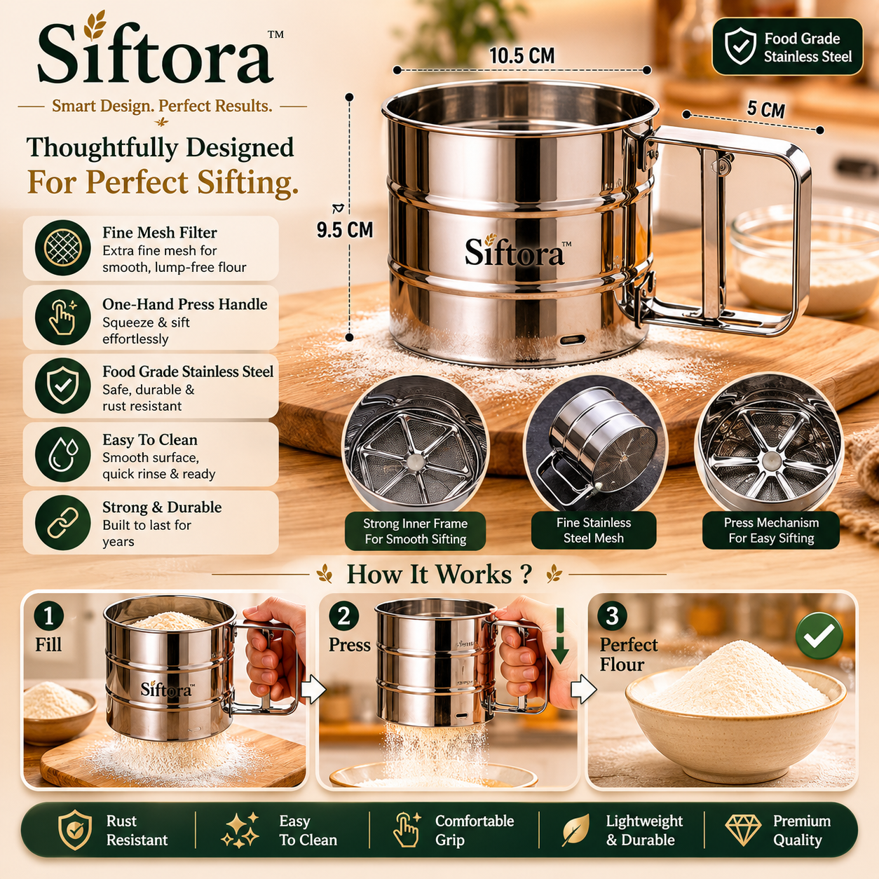 Siftora™ Premium Flour Sifter Cup