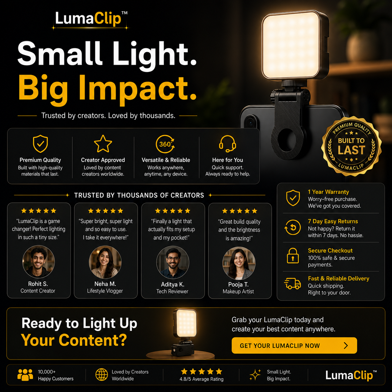 LumaClip™ – Portable LED Fill Light