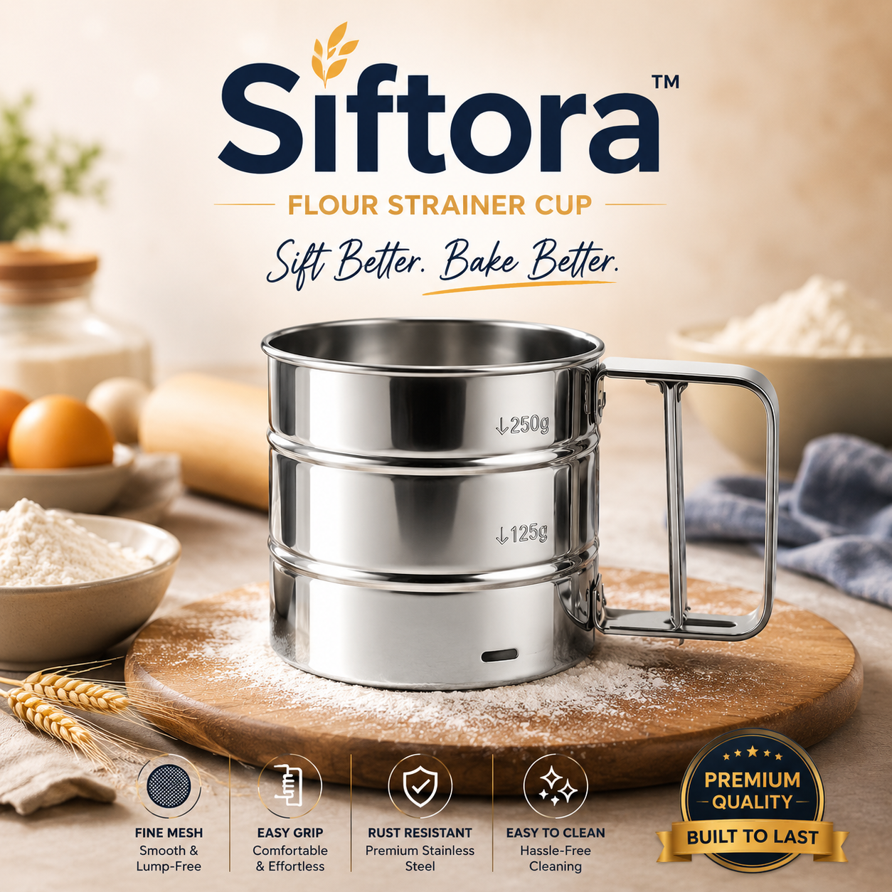 Siftora™ Premium Flour Sifter Cup
