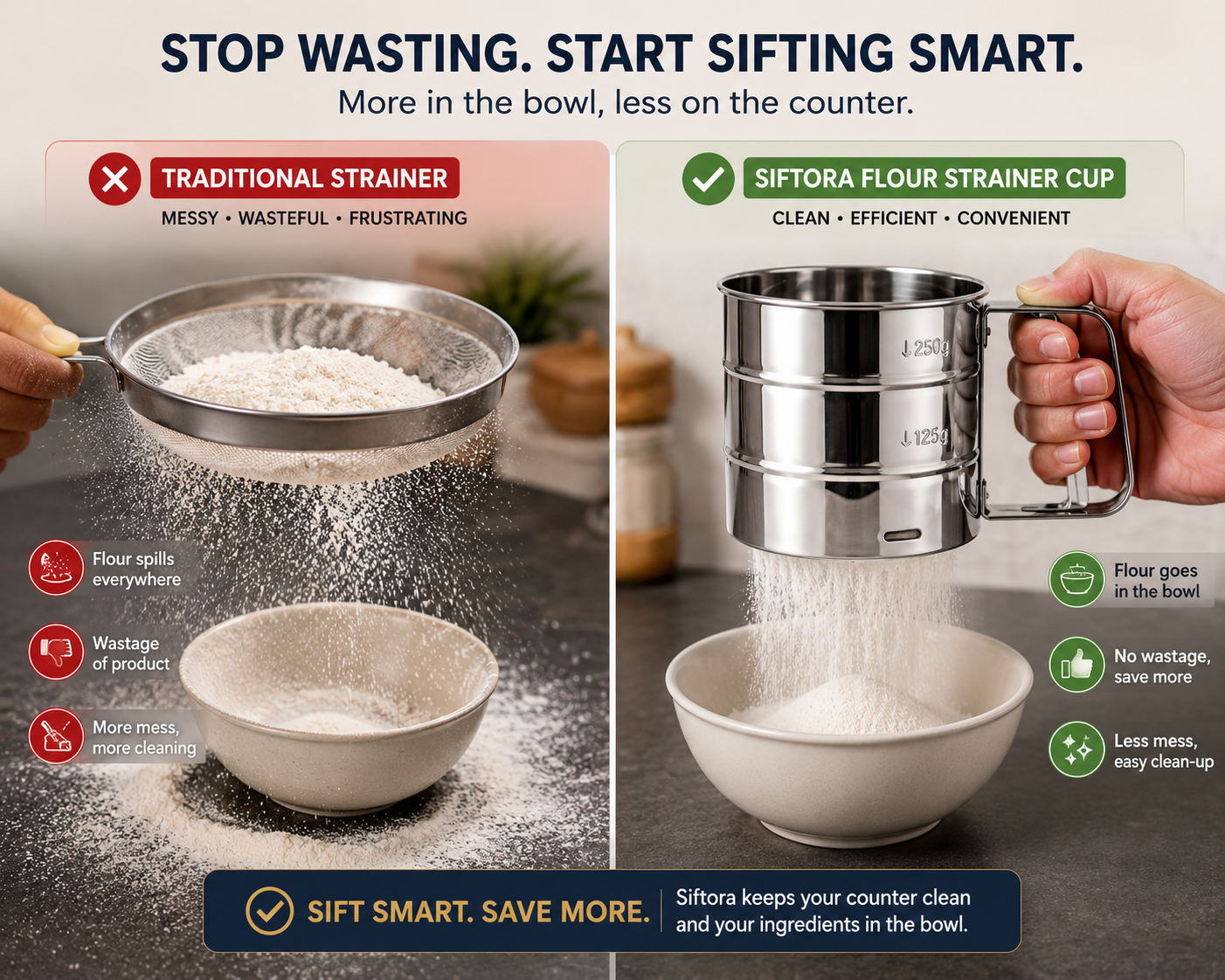 Siftora™ Premium Flour Sifter Cup