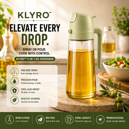 KLYRO™ 2-in-1 Oil Dispenser – Spray & Pour
