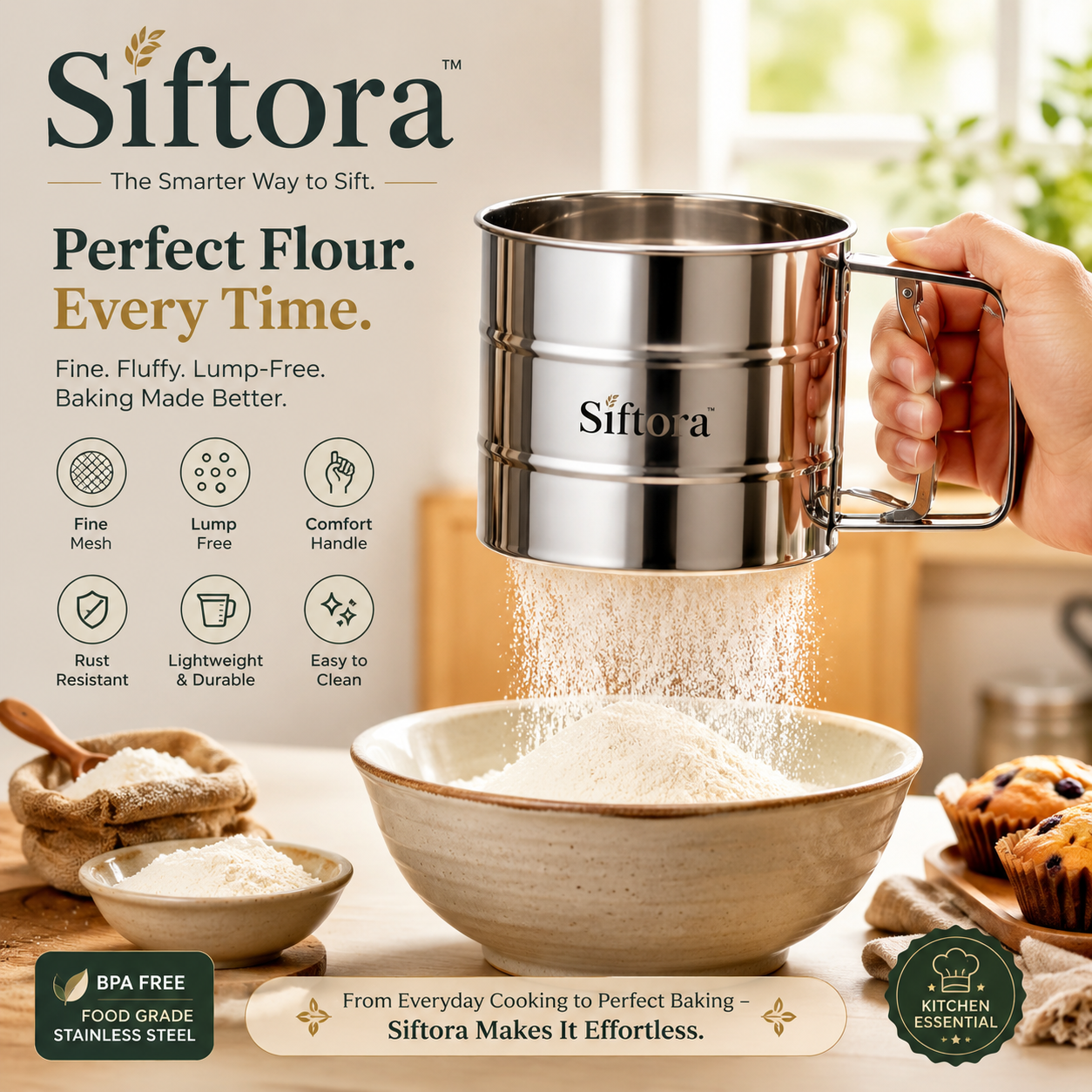 Siftora™ Premium Flour Sifter Cup