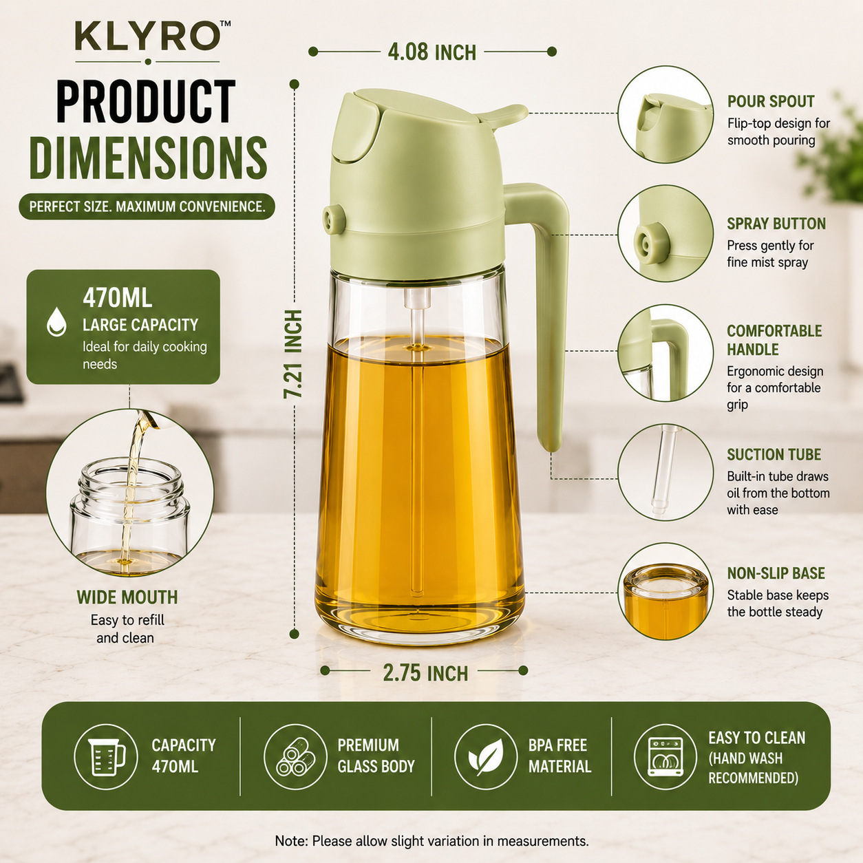 KLYRO™ 2-in-1 Oil Dispenser – Spray & Pour